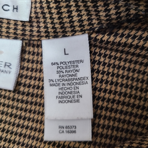 VILLAGER vintage houndstooth button-down long sleeve shirt, Sz L (Ptp 21.5") - Picture 4 of 8